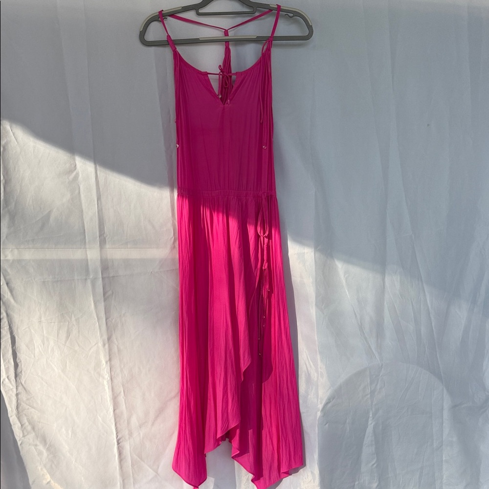 Pink Asymmetrical Hem Dress